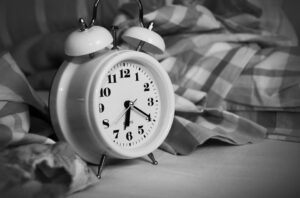 Early morning moving An alarm clock