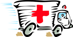 A sketch of an ambulance vehicle.