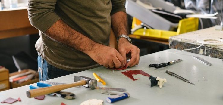 Our pool table movers NJ have the tools and knowledge needs to disassemble and transport your table. One of our pool table movers NJ preparing disassembly tools.
