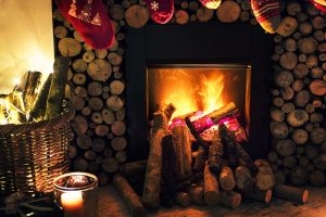 Fireplace on holidays