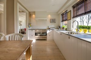 the interior of the kitchen