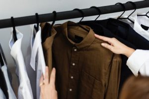 Make a selection of clothes clothes on a hanger