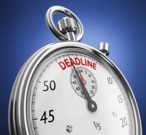 Deadline is short, so begin as soon as possible a stop watch