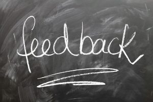 Feedback written in a blackboard