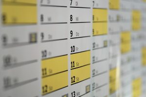 Long-term or short-term storage container rental? What’s the verdict? A close up of a calendar.