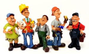A caricature of builders who will be building your home