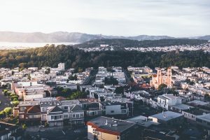 an aerial view of a neighborhood