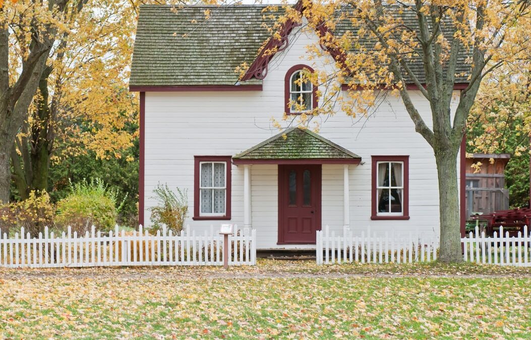 A small house in fall.