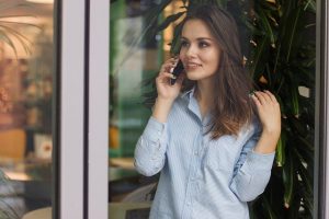 Woman talking on the phone